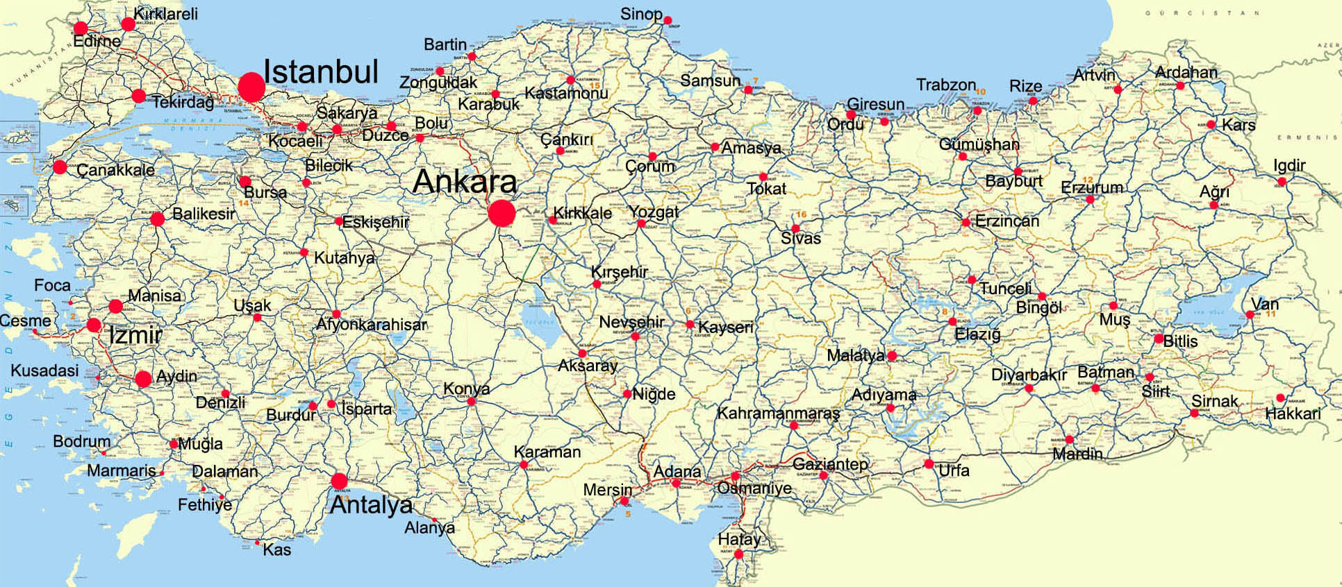 Gök Lojistik | Türkiye Karayolları Haritası